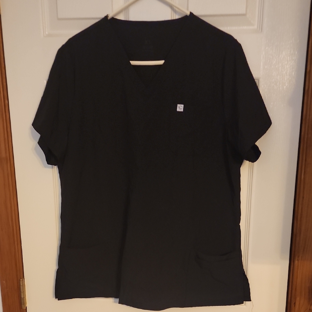 Black V-Neck Scrub Top